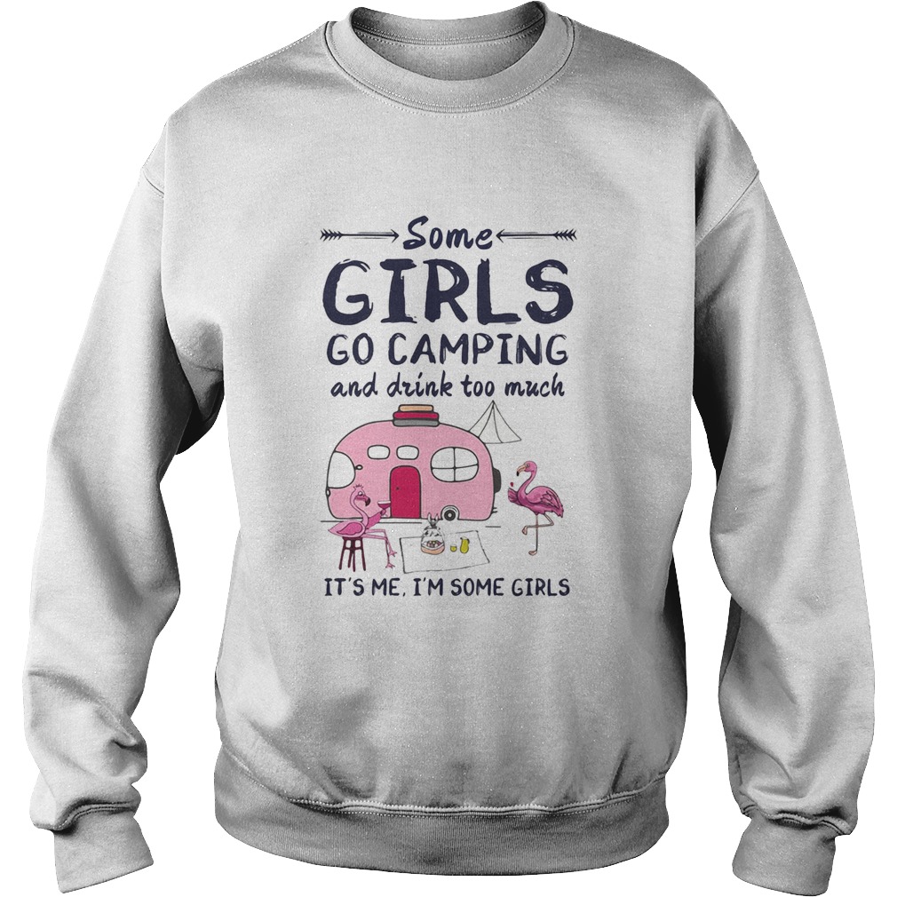 Flamingo some girls go camping and drink too much its me im some girls 2020 Sweatshirt