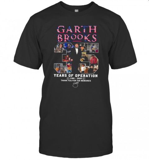 Garth Brooks 35 Years Of Operation 1985 2020 Thank You For The Memories Signature T-Shirt