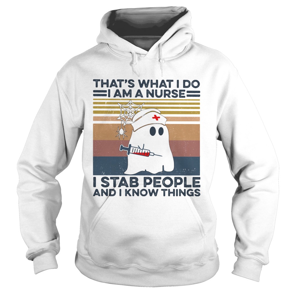 Ghost thats what i do i am a nurse i stab people and i know things vintage retro Hoodie
