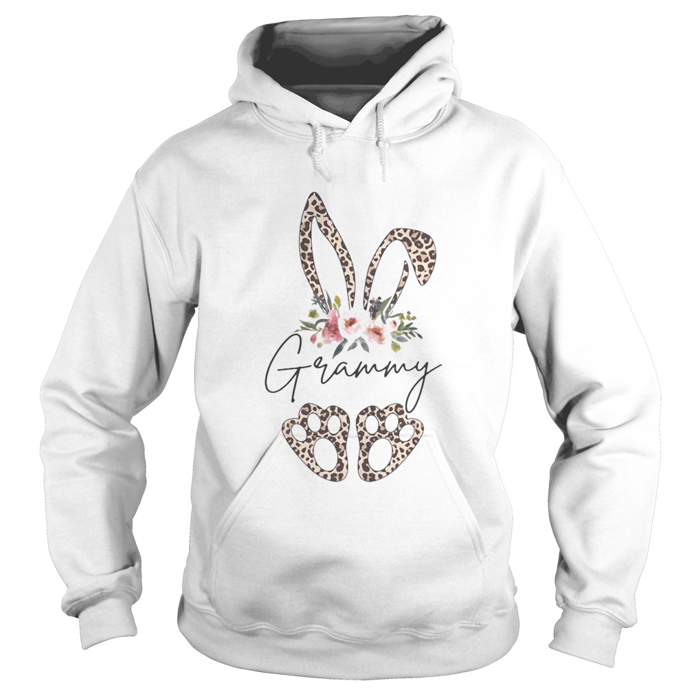 Grammy Bunny Leopard Hippie Flowers Easter Day Hoodie