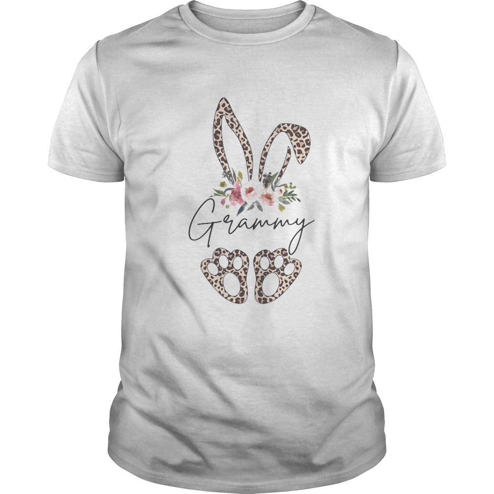 Grammy Bunny Leopard Hippie Flowers Easter Day shirt