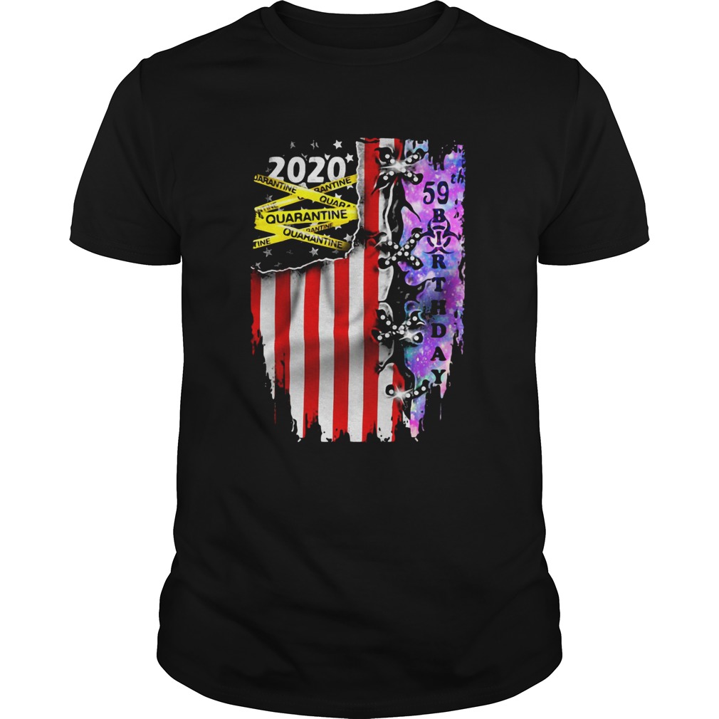 Grateful 59 Birthday 2020 Quarantine American Flag shirt