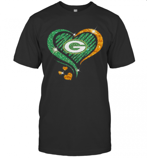 Green Bay Packers Diamond Heart T-Shirt