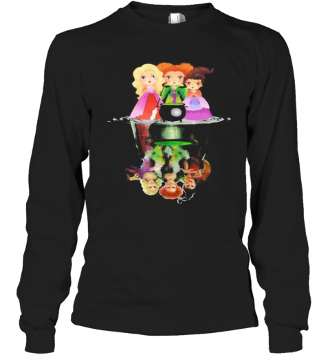 Halloween Hocus Pocus Witch Water Reflection T-Shirt Long Sleeved T-shirt 