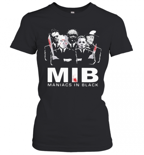 Halloween Horror Characters Mib Maniacs In Black T-Shirt Classic Women's T-shirt