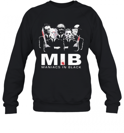 Halloween Horror Characters Mib Maniacs In Black T-Shirt Unisex Sweatshirt