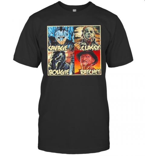 Halloween Horror Characters Savage Classy Bougie Ratchet T-Shirt