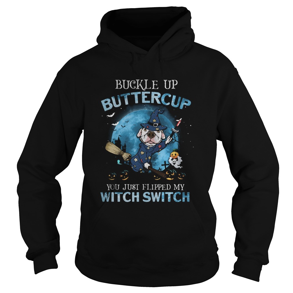 Halloween pitbull buckle up buttercup you just flipped my witch switch Hoodie