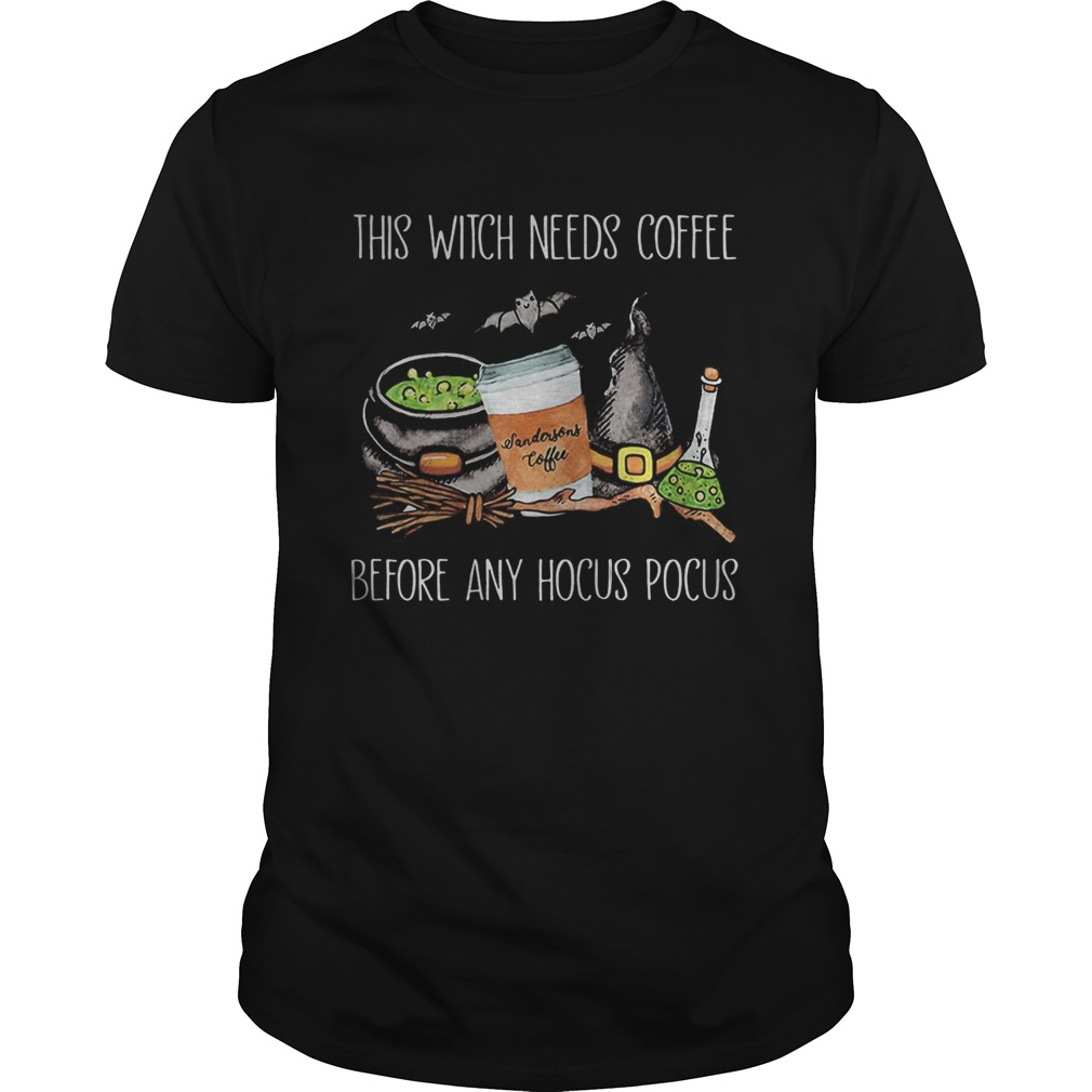 Halloween sendorsons coffee this witch needs insulin before any hocus pocus shirt