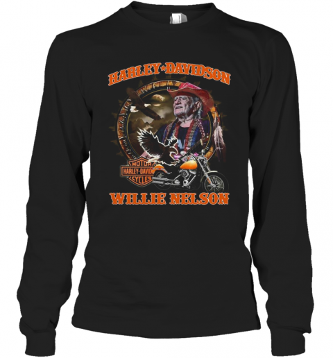 Harley Davidson Willie Nelson T-Shirt Long Sleeved T-shirt 