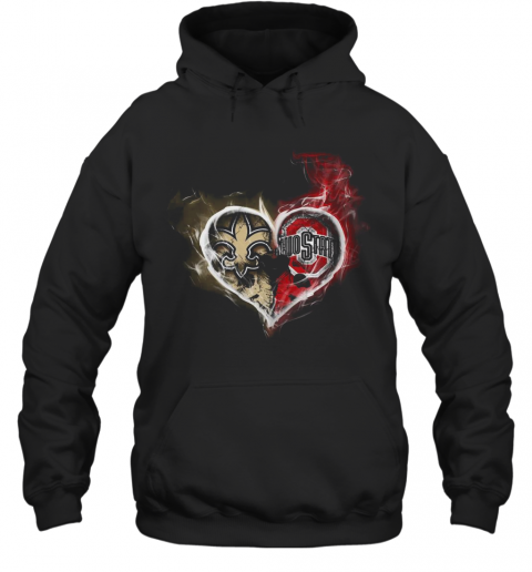 Heart New Orleans Saints And Ohio State Buckeyes T-Shirt Unisex Hoodie