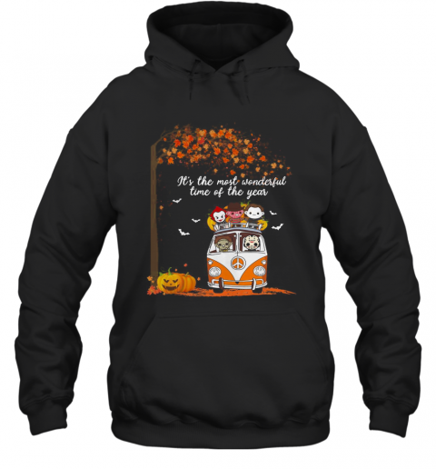 Hippie Car Horror Characters Chibi It'S The Most Wonderful Time Of The Year Halloween T-Shirt Unisex Hoodie