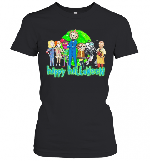 Horror Characters Rick And Morty Happy Halloween T-Shirt Classic Women's T-shirt