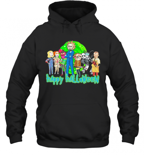 Horror Characters Rick And Morty Happy Halloween T-Shirt Unisex Hoodie