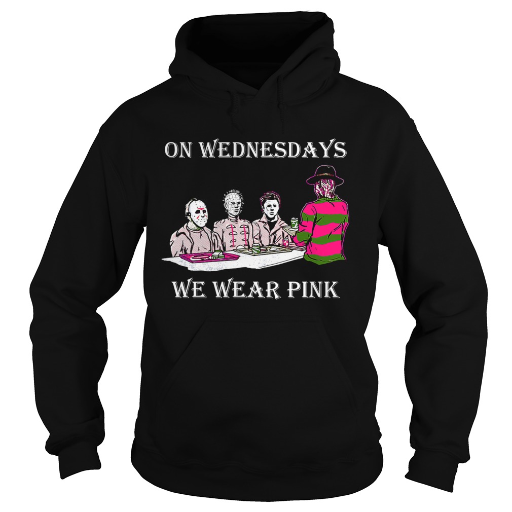 Horror Michael Myers On Wednesdays We Wear Pink Hoodie