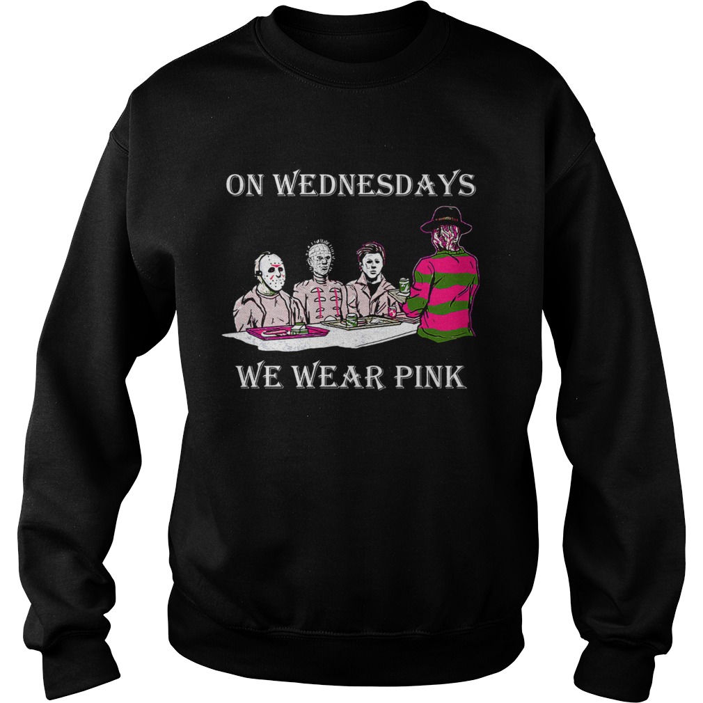 Horror Michael Myers On Wednesdays We Wear Pink Sweatshirt