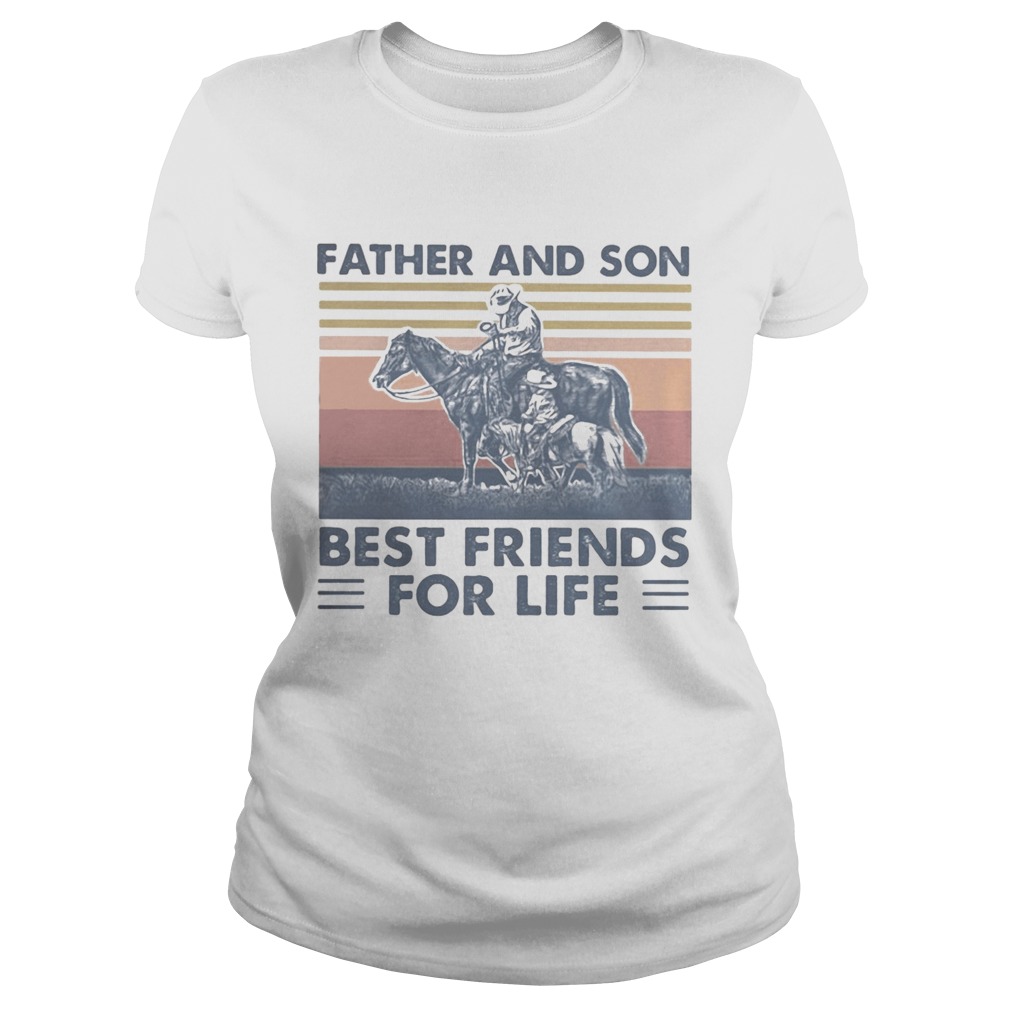 Horse Father and son best friends for life vintage retro Classic Ladies