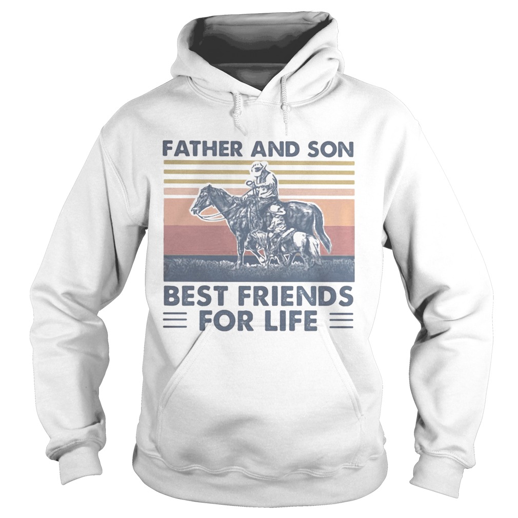 Horse Father and son best friends for life vintage retro Hoodie