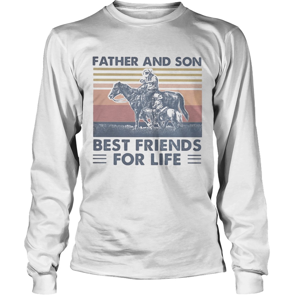 Horse Father and son best friends for life vintage retro Long Sleeve