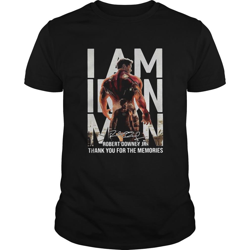 I Am Iron Man Robert Downey Jr Thank You For The Memories Signature shirt
