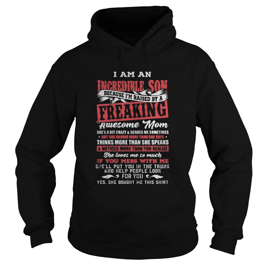 I am an incredible son because im raised by a freaking awesome mom Hoodie