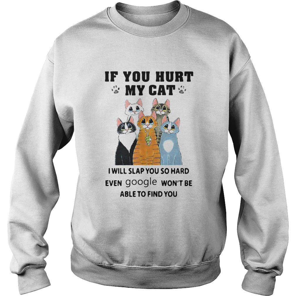 If You Hurt My Cat I Will Slap You So Hard Even Google Wont Be Able To Find You Sweatshirt