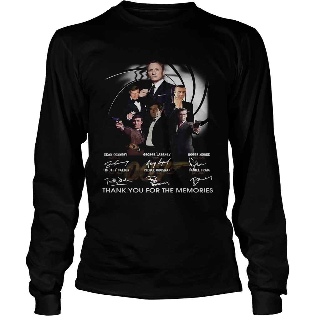 James Bond 007 Character Signatures Thank You For The Memories Long Sleeve