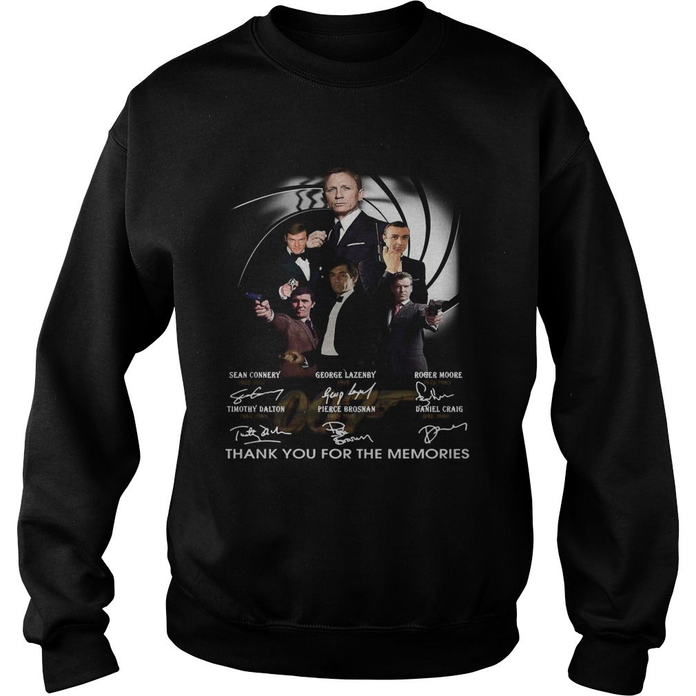 James Bond 007 Character Signatures Thank You For The Memories Sweatshirt