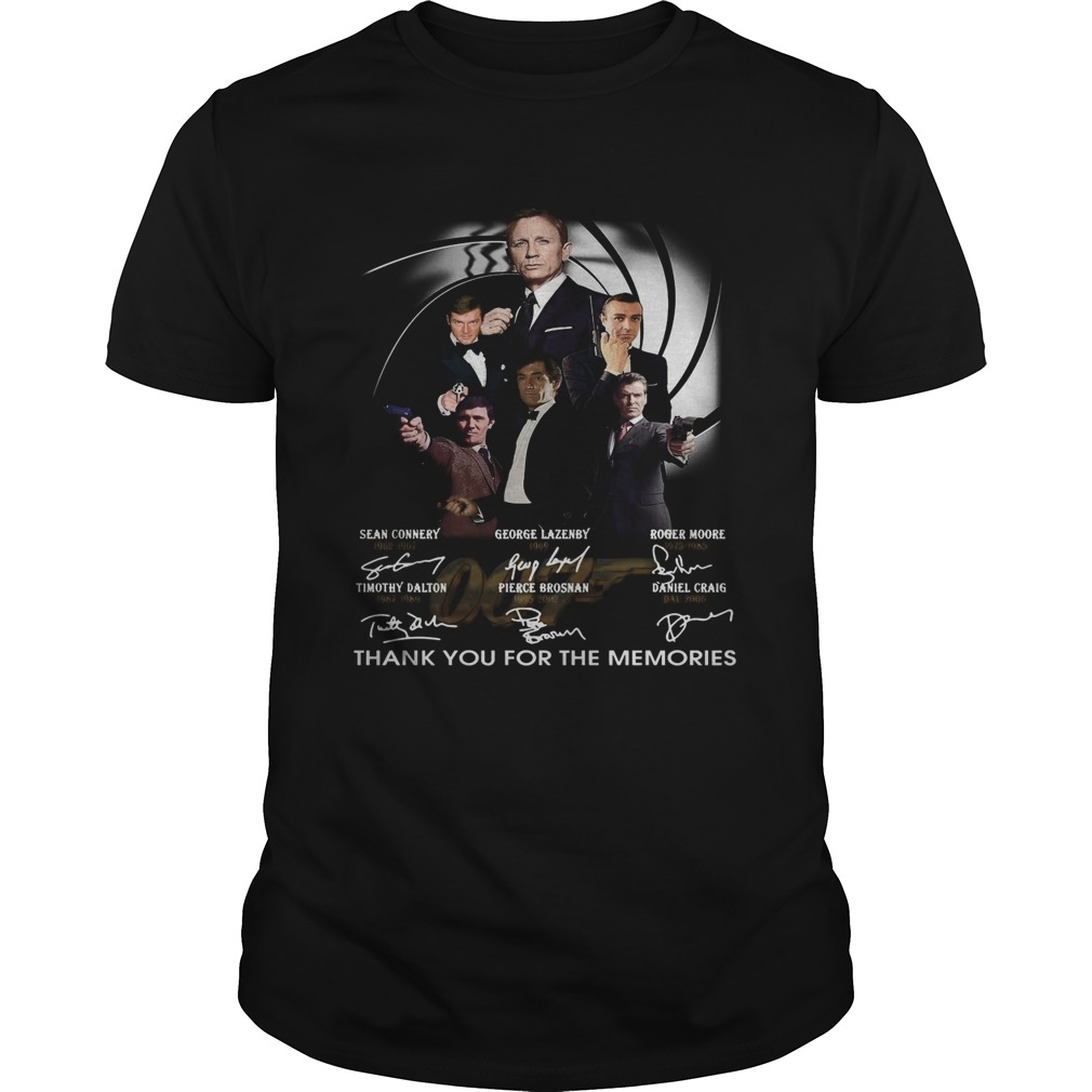 James Bond 007 Character Signatures Thank You For The Memories shirt