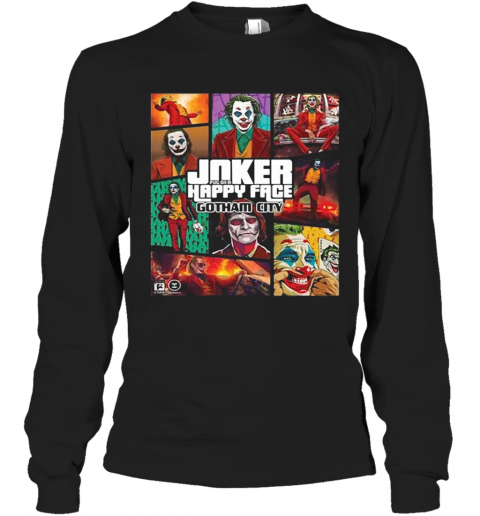Joker Put On A Happy Face Gotham City T-Shirt Long Sleeved T-shirt 