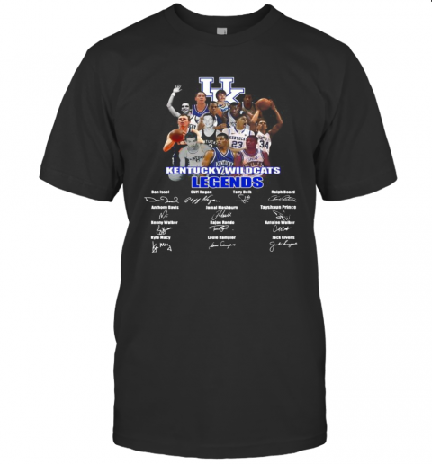 Kentucky Wildcats Legends Basketball Players Signatures T-Shirt
