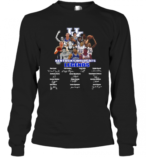 Kentucky Wildcats Legends Basketball Players Signatures T-Shirt Long Sleeved T-shirt 