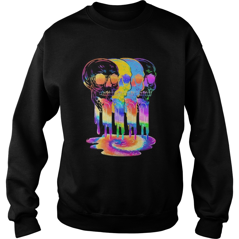 Lgbt hippie skulls color Sweatshirt