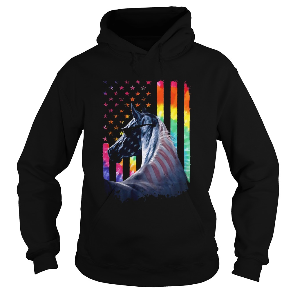 Lgbt horse american flag independence day Hoodie