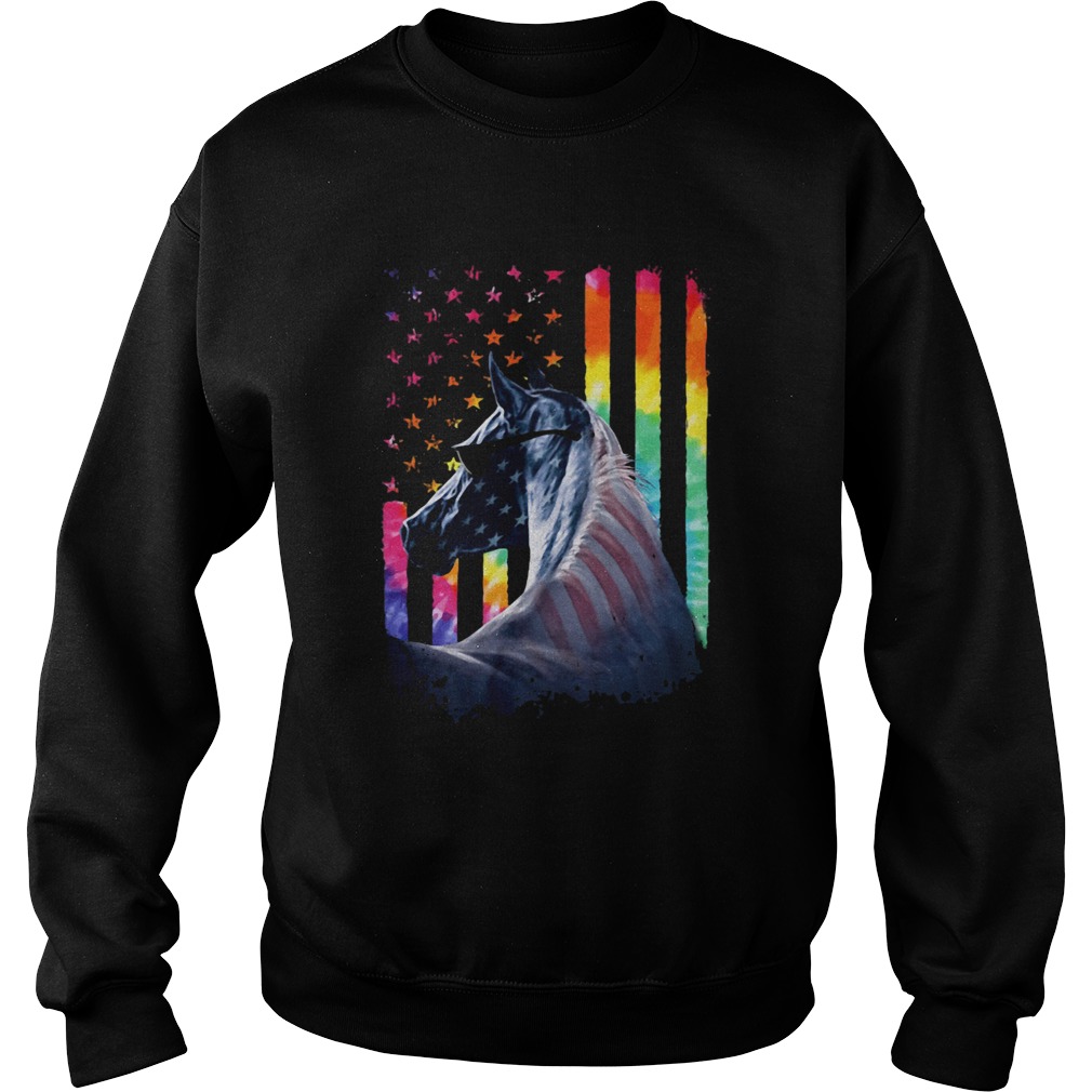 Lgbt horse american flag independence day Sweatshirt