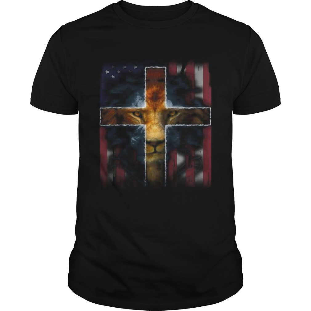 Lion king jesus american flag independence day shirt