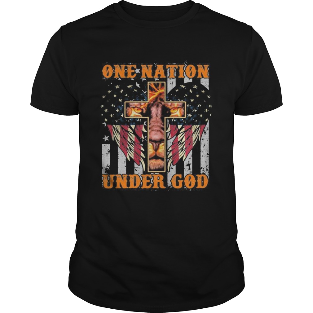 Lion king one nation under god american flag independence day shirt