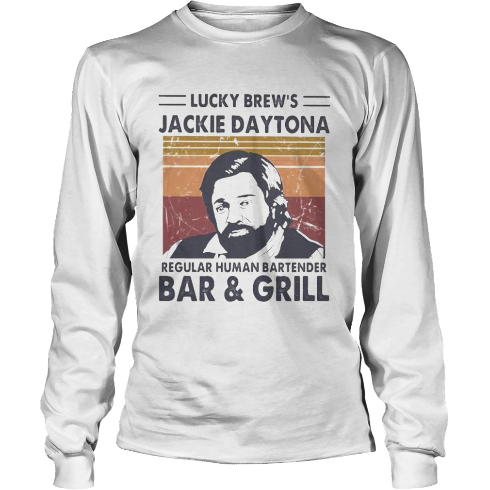 Lucky brews jackie daytona regular human bartender bar and girl vintage retro Long Sleeve