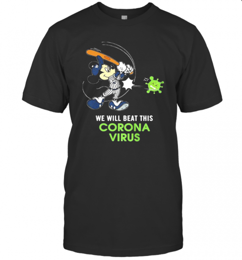 Mickey Mouse New York Giants Baseball We Will Beat This Corona Virus T-Shirt