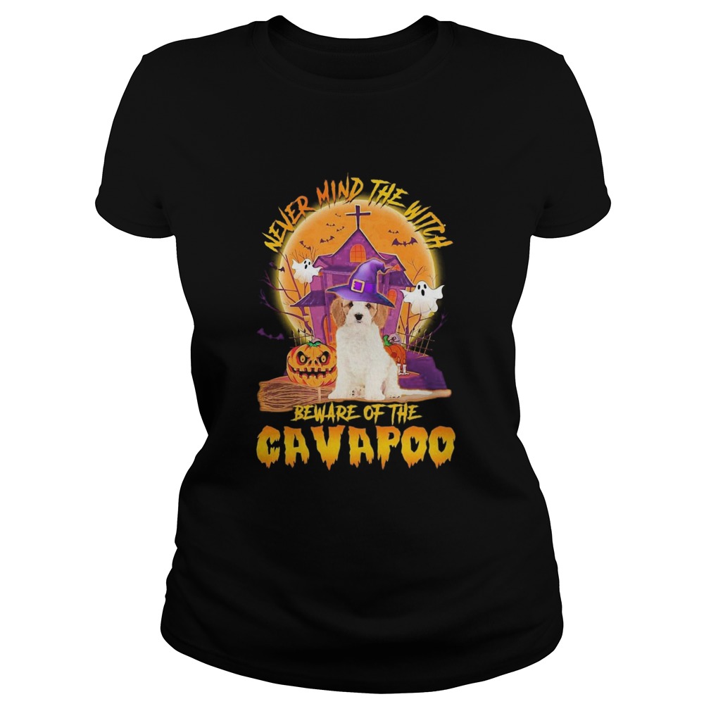 Never Mind The Witch Beware Of The Cavapoo Halloween Moon Classic Ladies