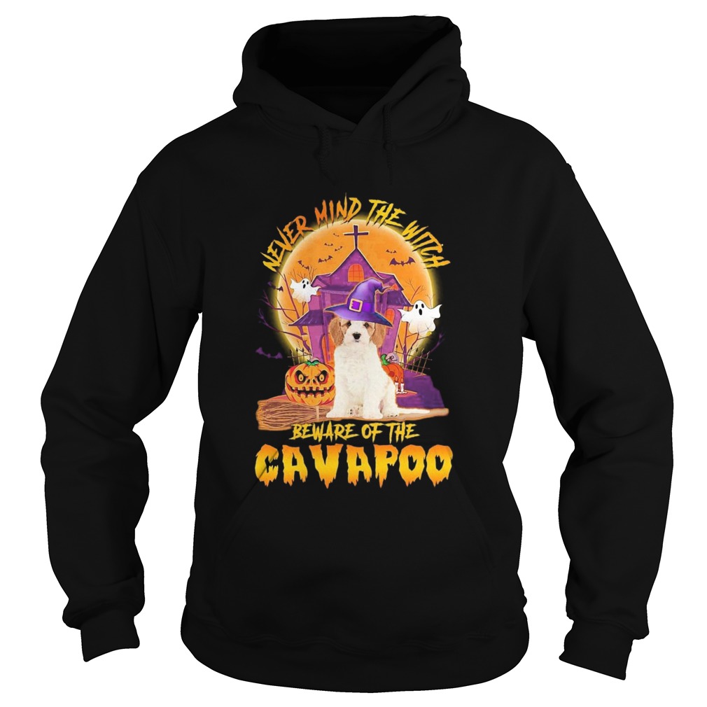 Never Mind The Witch Beware Of The Cavapoo Halloween Moon Hoodie