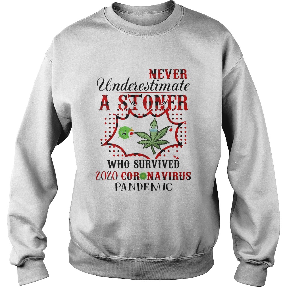 Never Underestimate A Stoner Who Survived 2020 Coronavirus Pandemic Sweatshirt
