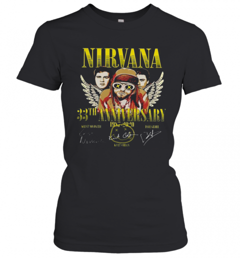 Nirvana 33Rd Anniversary 1987 2020 Thank You For The Memories Signatures T-Shirt Classic Women's T-shirt