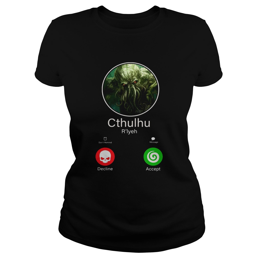 Octopus cthulhu rlyeh calling decline accent Classic Ladies