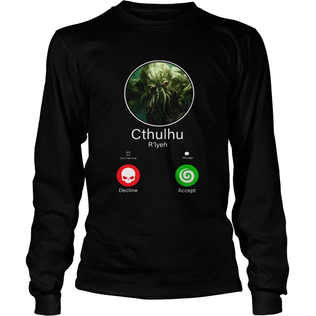 Octopus cthulhu rlyeh calling decline accent Long Sleeve