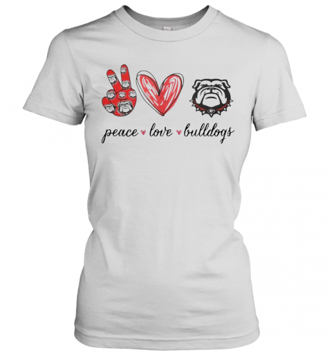 Peace Love Georgia Bulldogs Football T-Shirt Classic Women's T-shirt