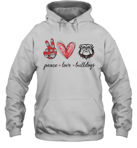 Peace Love Georgia Bulldogs Football T-Shirt Unisex Hoodie