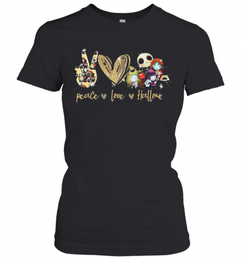 Peace Love Skellington Halloween T-Shirt Classic Women's T-shirt