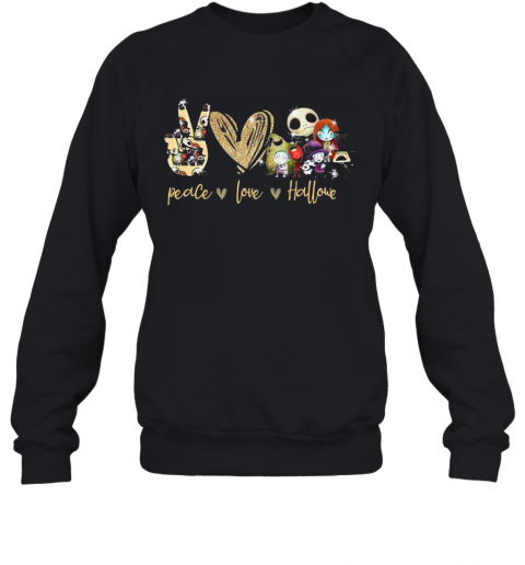 Peace Love Skellington Halloween T-Shirt Unisex Sweatshirt
