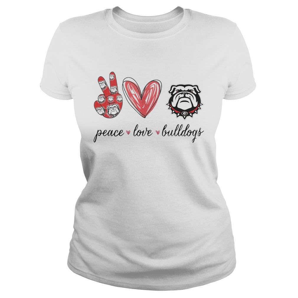 Peace love georgia bulldogs Classic Ladies